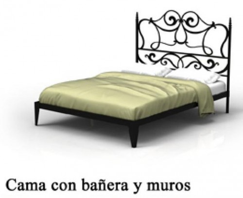 Cama metalica de Forja (con bañera y muros) 1215-Agata
