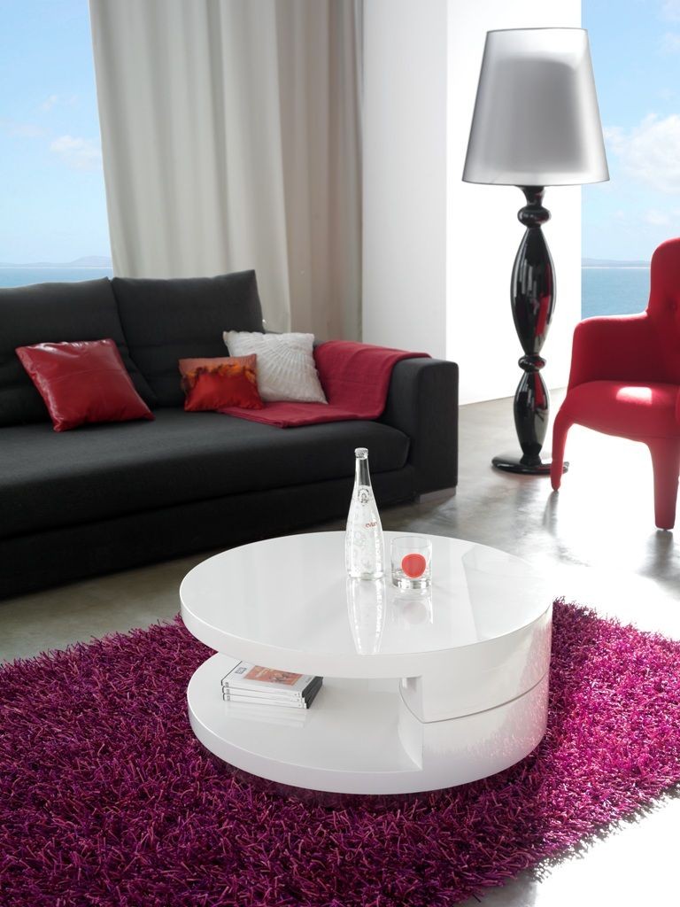 mesa de centro blanca redonda