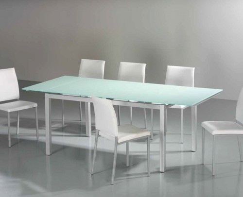 Mesa cocina cristal metalica y sillas 914 - 3