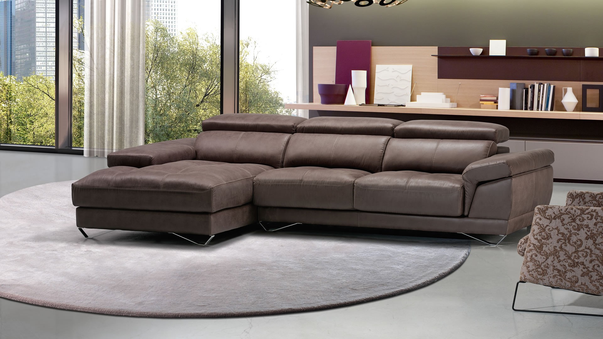 Sofá moderno con chaisselongue Muebles Valencia