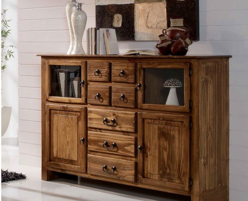Aparador buffet colonial clasico Vintage madera 282-9160