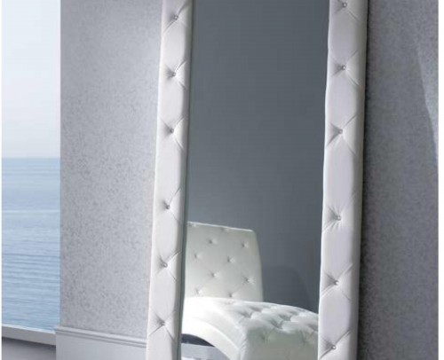 Espejo decoración rectangular eco piel 916-95