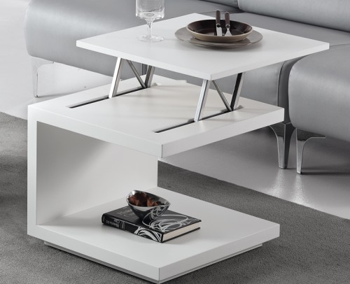 Mesa rincón centro moderna elevable blanco 194-460