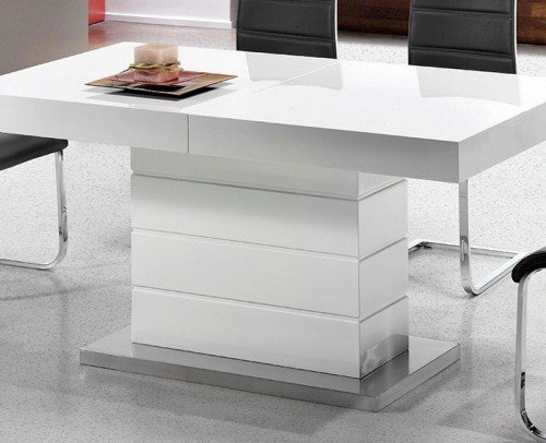 Mesa comedor extensible moderna lacado brillo diseño 999-73