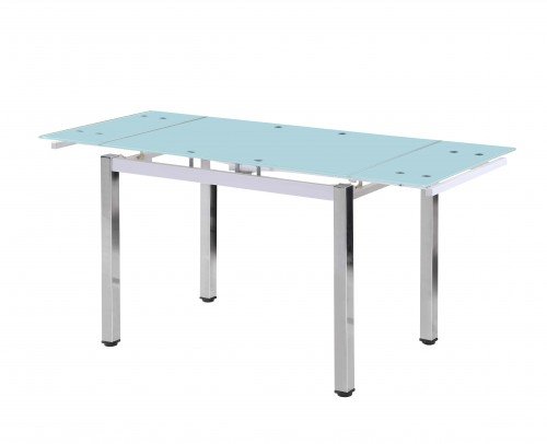 Mesa de comedor metalica cristal moderna extensible 999-65