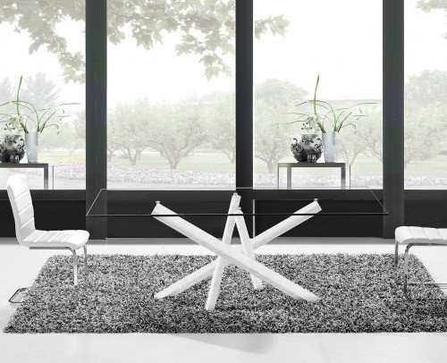 Mesa comedor metálica moderna cristal 999-068