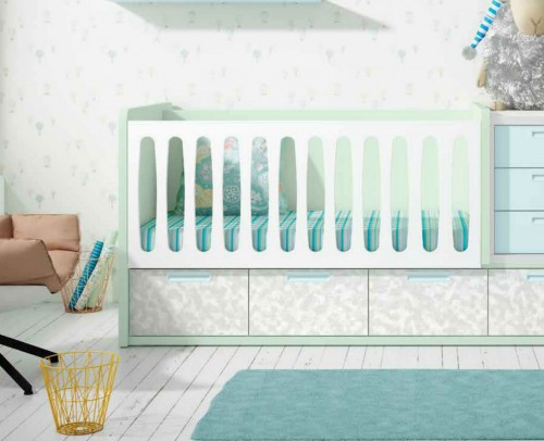 Cuna Convertible en cama Dormitorio Juvenil 224-124