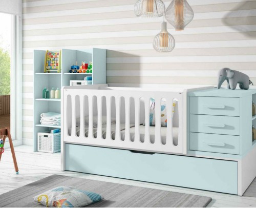Cuna Convertible en cama Dormitorio Juvenil 224-125