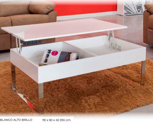 Mesa de centro moderna elevable blanco 999-8