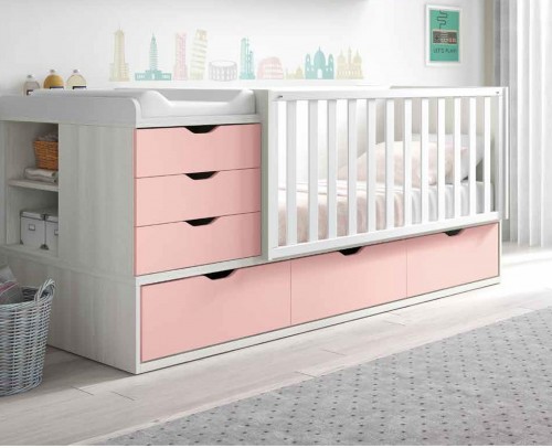 Cuna Convertible en cama Dormitorio Juvenil 69-L15