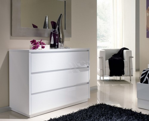 Cómoda Moderna lacado blanco brillo 916-C96