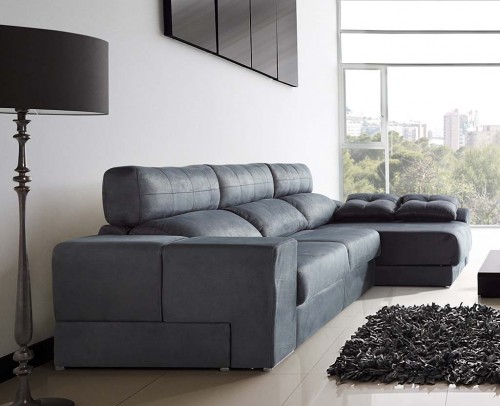 Sofá chaise longue moderno, gris 1041-04