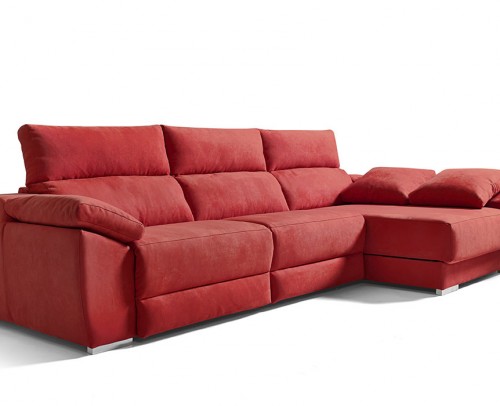 Sofá chaise longue moderno, rojo 1041-09