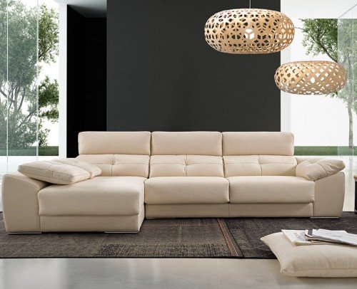 Sofá chaise longue moderno, gris 1041-12