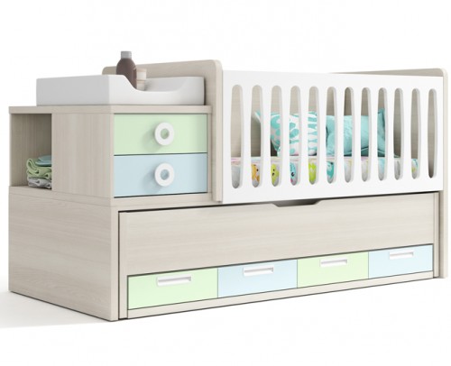 Cuna convertible en cama dormitorio juvenil 224-128 b
