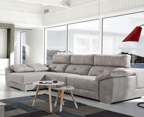 Sofá chaise longue moderno, gris 1041-12 B