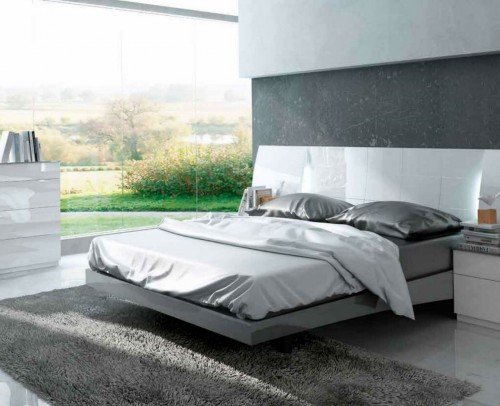 Dormitorio matrimonio moderno lacado brillo madera 11-32