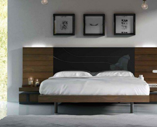 Dormitorio matrimonio moderno lacado brillo madera 11-37