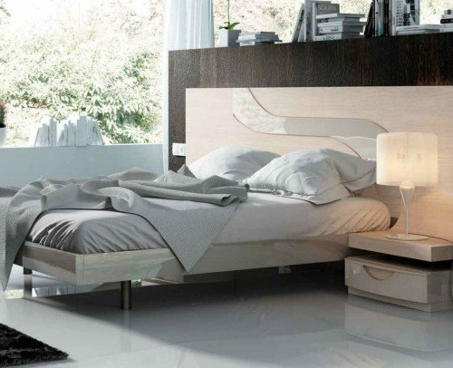 Dormitorio matrimonio moderno lacado brillo madera 11-39