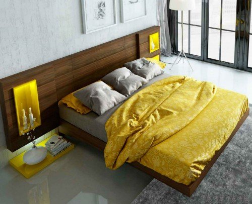 Dormitorio matrimonio moderno lacado brillo madera 11-42
