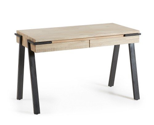 Buró escritorio vintage industrial de madera de acacia, 513-46