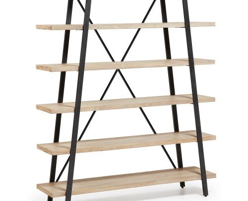 Estantería vintage industrial de madera de acacia, 513-46