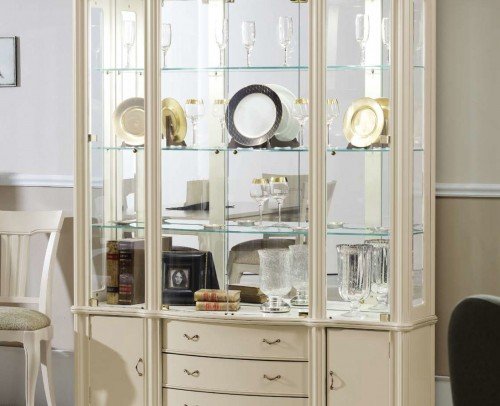 Vitrina clásica blanco roto 4 puertas 194-943