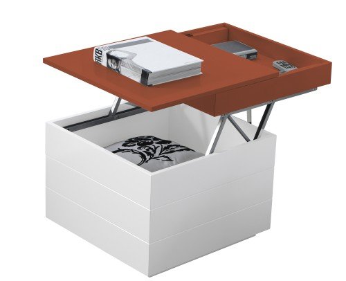 Mesa rincón centro cubo kubo blanco-teja 194-190
