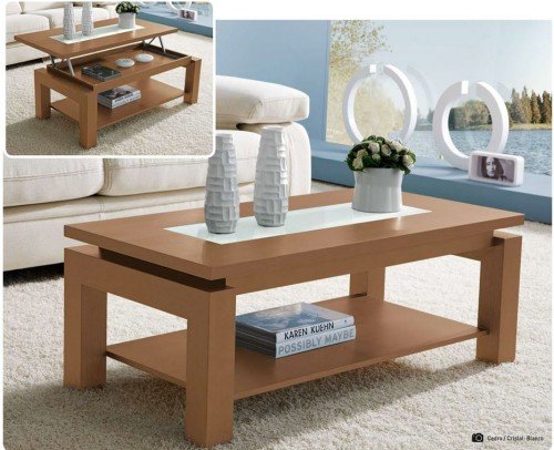 Mesa de centro moderna elevable madera 194-105