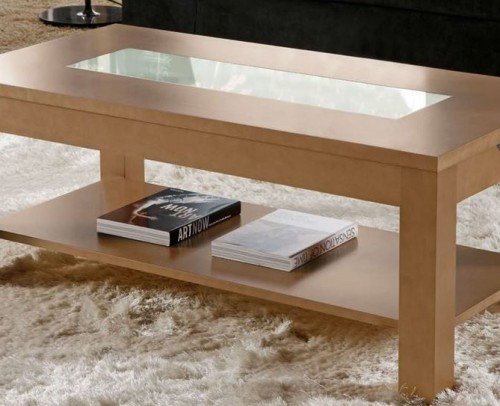 Mesa de centro moderna elevable madera 194-202