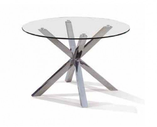 Mesa comedor moderna redonda cristal metálica 999-69 a