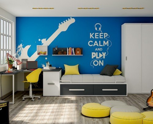 Dormitorio juvenil infantil moderno económico 60-364
