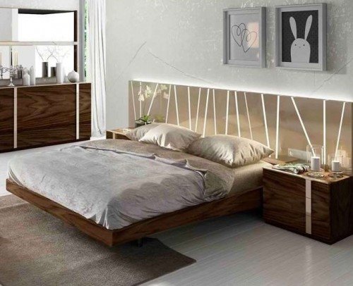Dormitorio matrimonio moderno lacado brillo madera 11-04 A