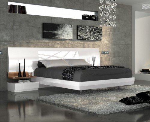 Dormitorio matrimonio moderno lacado brillo madera 11-04