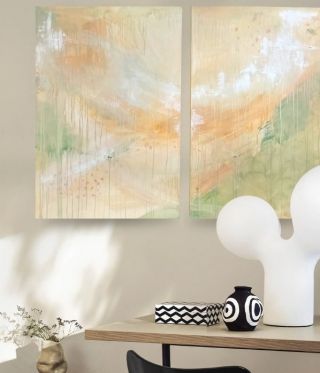 Díptico pintado a mano
