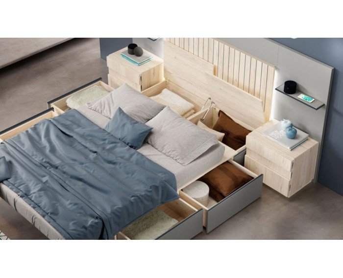 Dormitorio con capacidad de almacenaje extra!