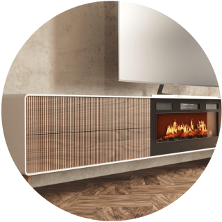 Mueble de TV Fuego III™ TV con chimenea