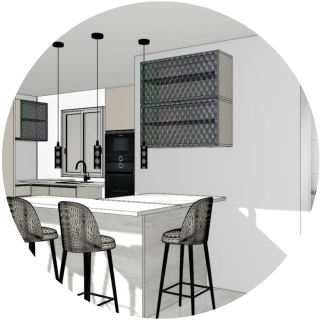 Cocina de forma irregular