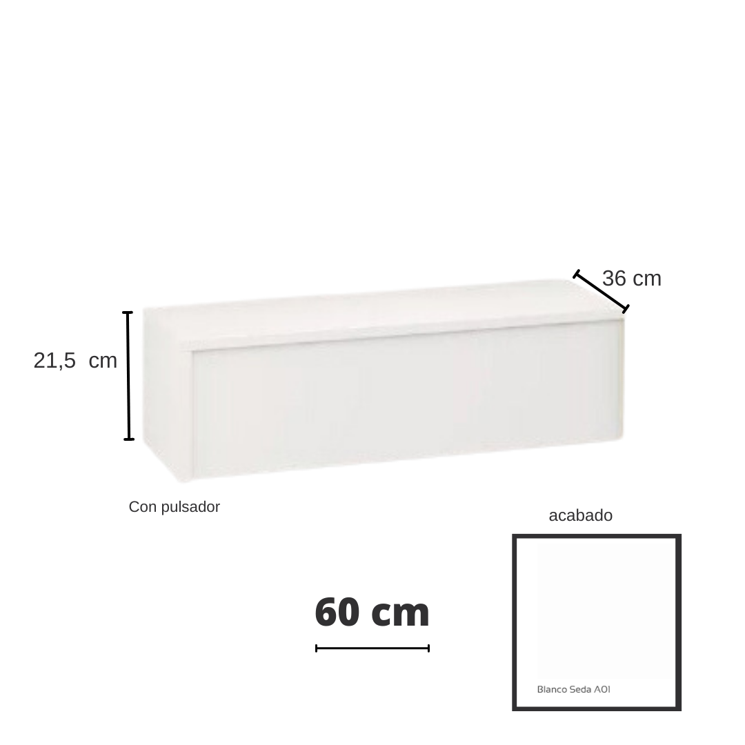 Recibidor NANTES Especial 60cm - Color Blanco Soft. - Mobiliario