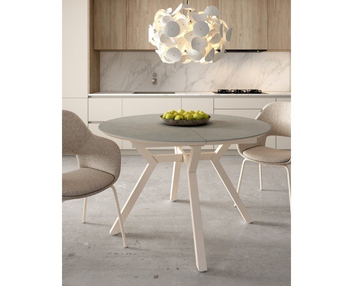 Mesa porcelánico extensible Ø100