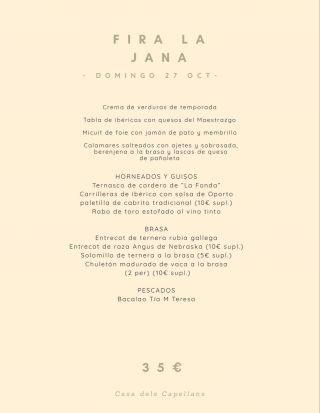 MENU FIRA AGRICOLA Y COMERCIAL LA JANA 2019