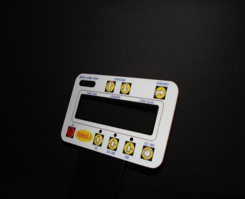 Carátula teclado con botoneras y ventana