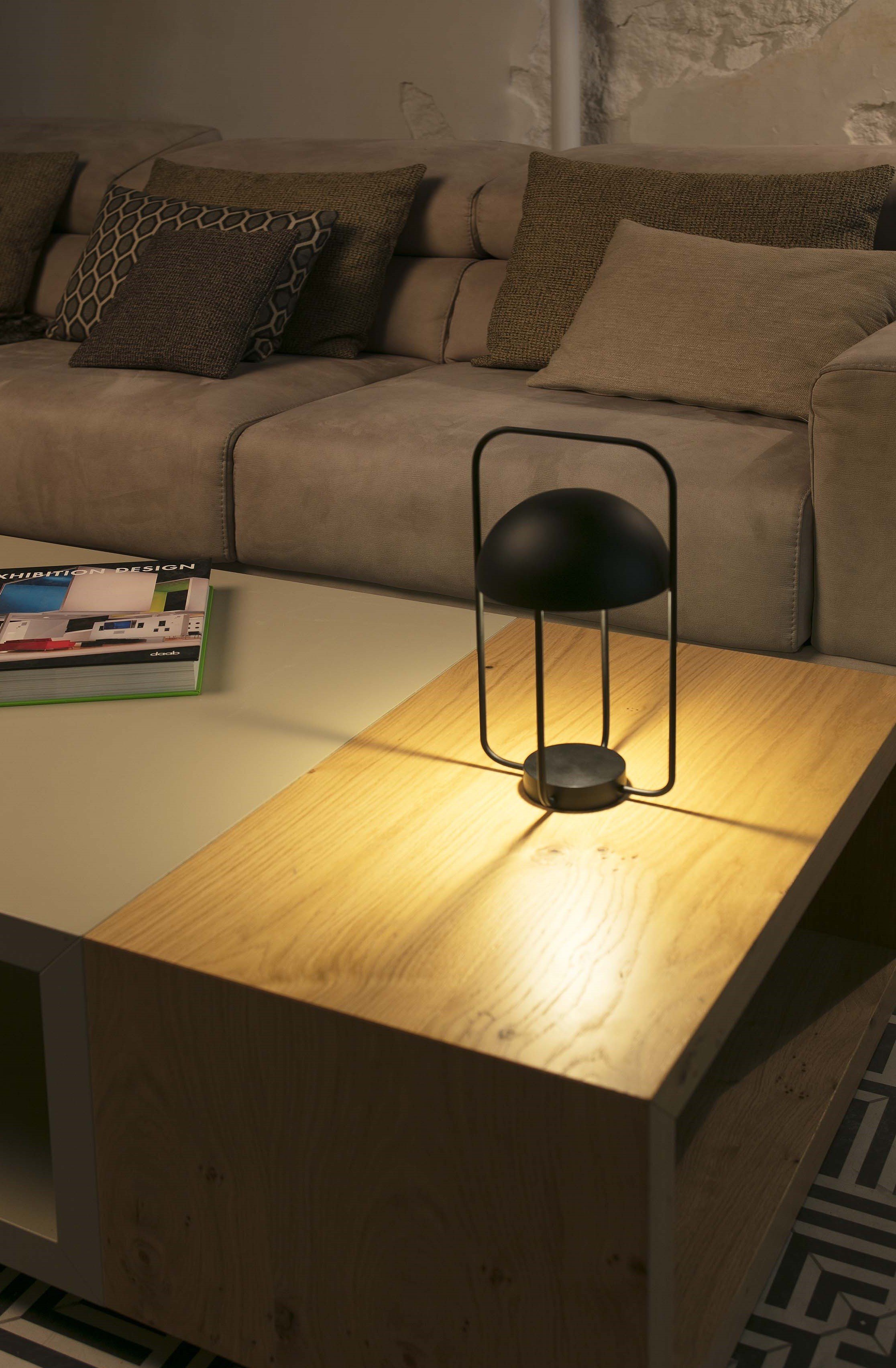 FARO JELLYFISH LED Lámpara portátil negro y oro :: FARO JELLYFISH LED Lámpara sobremesa negro y oro – Faro