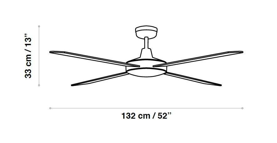 ACB RAKI Ventilador de techo sin luz negro :: Comprar Ventilador Negro sin luz Raki 132cm V250452XN Acb