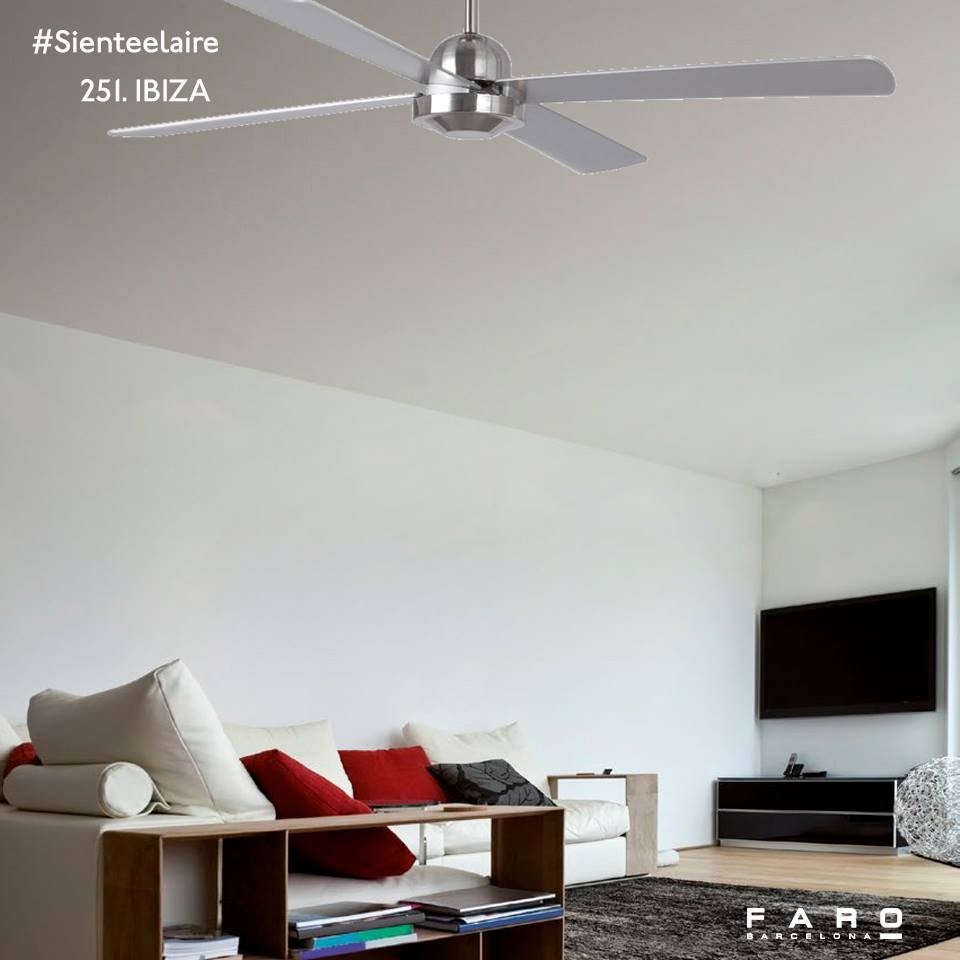 FARO IBIZA Ventilador de techo níquel mate sin luz 33287 FARO IBIZA Ventilador de techo níquel mate sin luz 33287
