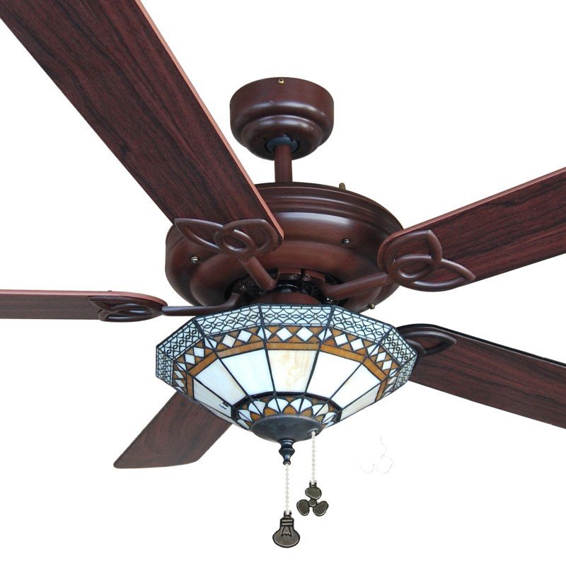 SULION DALLAS Ventilador de techo con luz tiffany VENTILADORES TECHO SULION :: VENTILADORES :: Comercial