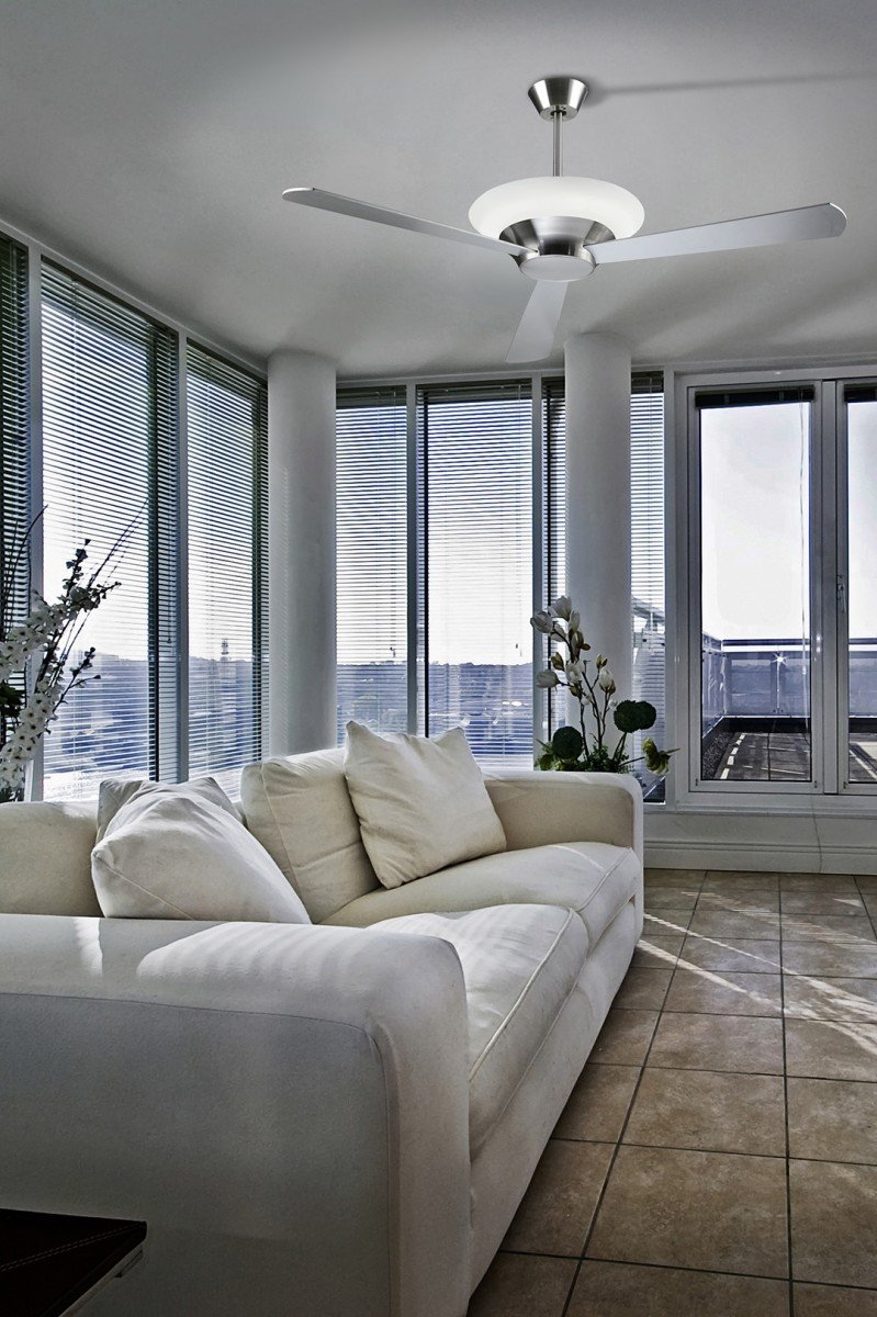 LEDS C4 TORONTO Ventilador de techo con luz níquel satinado LEDS C4 TORONTO Ventilador de techo con luz níquel satinado