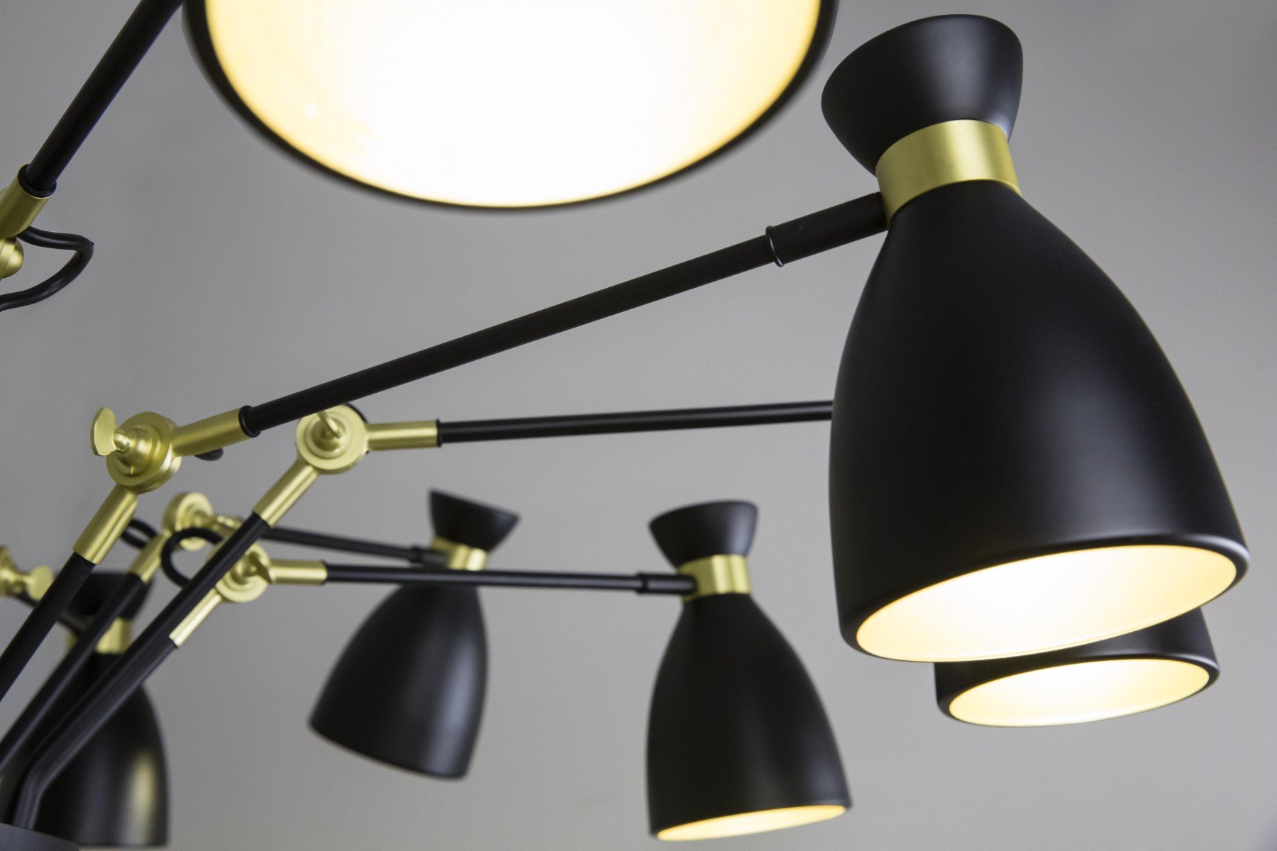 FARO RETRO Lámpara colgante negro y oro satinado 12L 20051 FARO