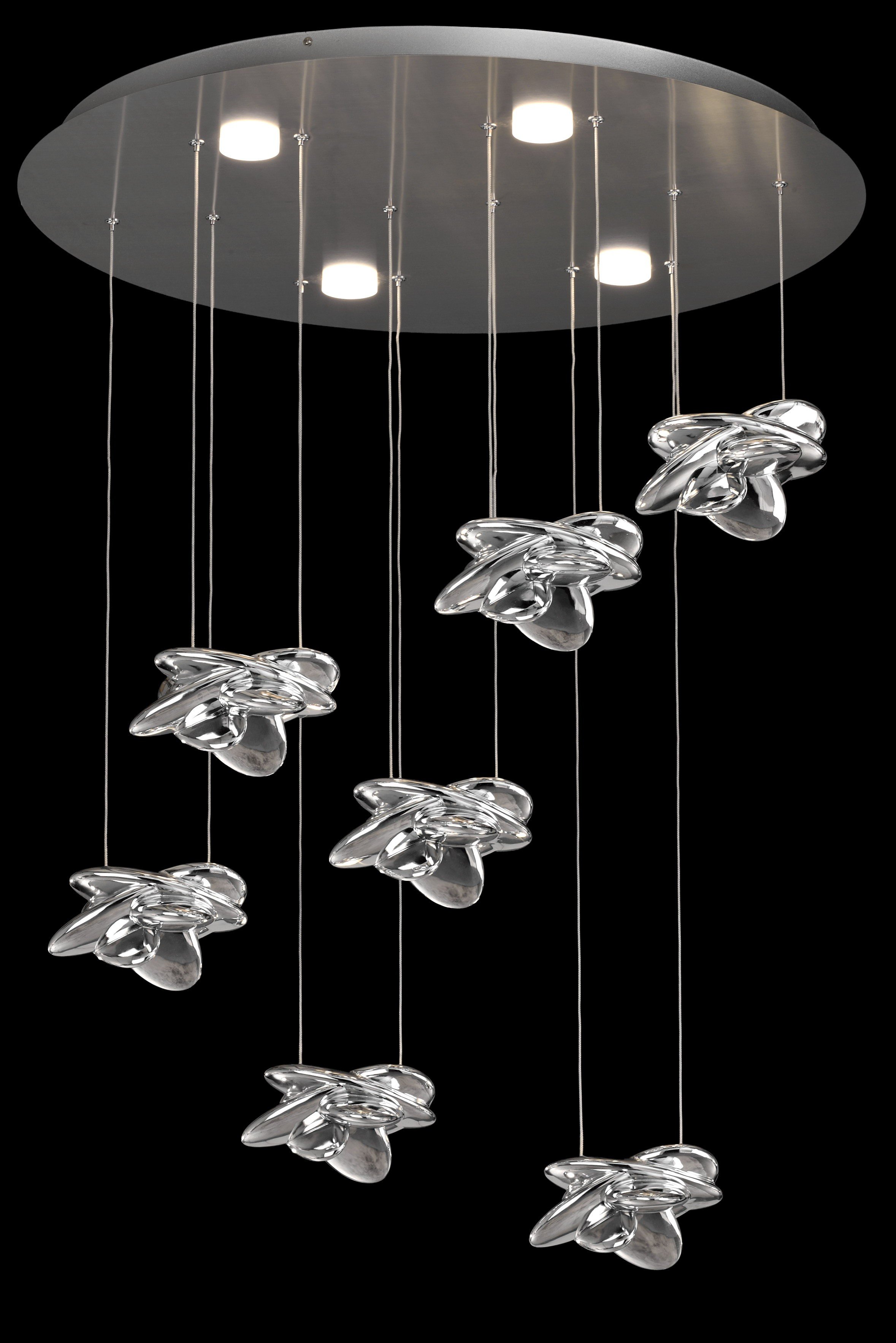 MANTRA NIDO Lámpara colgante niquel satinado 7L+4L MANTRA