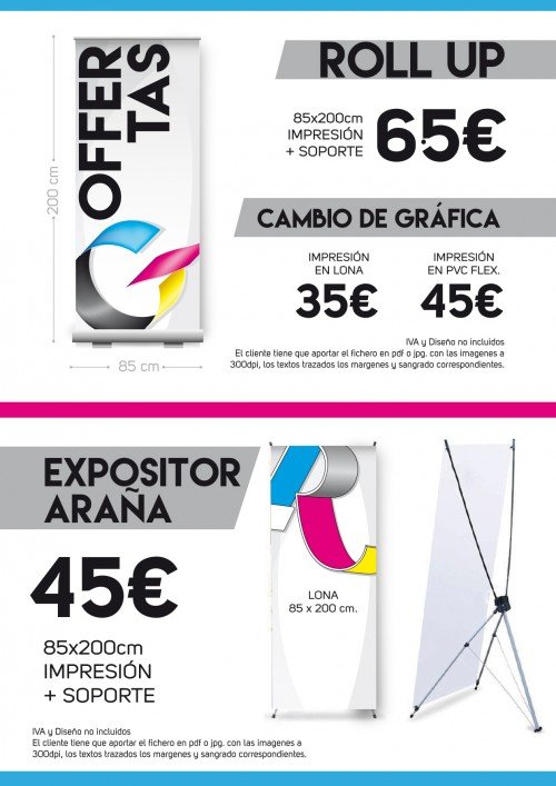 Roll Up y Expositor Araña en Torrevieja